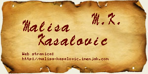 Mališa Kasalović vizit kartica